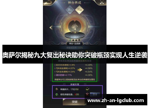 奥萨尔揭秘九大复出秘诀助你突破瓶颈实现人生逆袭 奥萨尔揭秘九大复出秘诀助你突破瓶颈实现人生逆袭