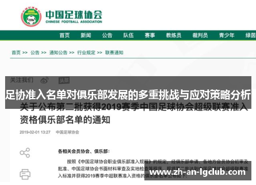 足协准入名单对俱乐部发展的多重挑战与应对策略分析 足协准入名单对俱乐部发展的多重挑战与应对策略分析