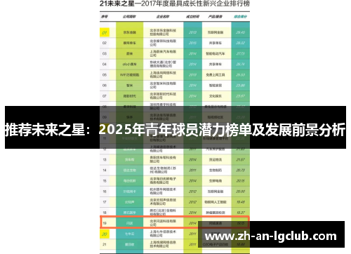 推荐未来之星：2025年青年球员潜力榜单及发展前景分析